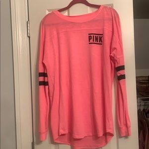 PINK Victoria’s Secret Open Back Pink Long Sleeve